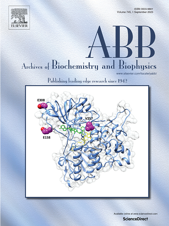 Go to journal home page - Archives of Biochemistry and Biophysics